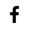 A black lowercase letter f is centered on a white background.