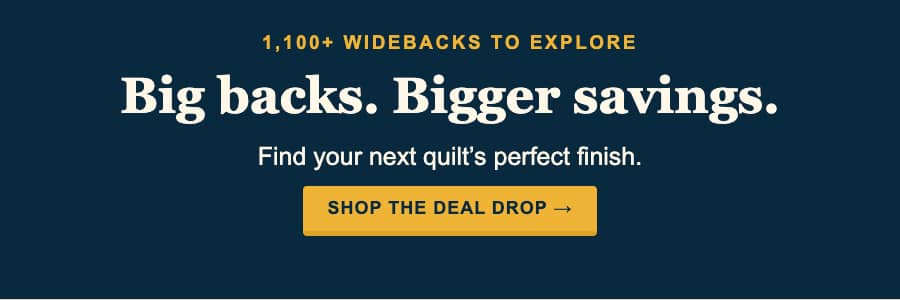 A wide, centered promotional graphic on a dark navy background, with yellow and white text above a yellow rectangular button. It reads “1,100+ WIDEBAC...